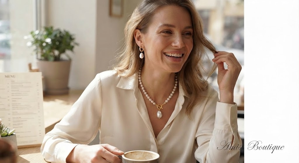 Freshwater Pearl Necklace & Earring Set – Gold Toggle Clasp with Baroque Pearl Drop