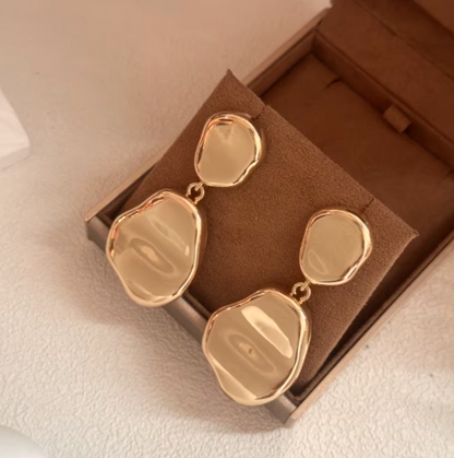 Elegant Gold Irregular Geometric Drop Earrings