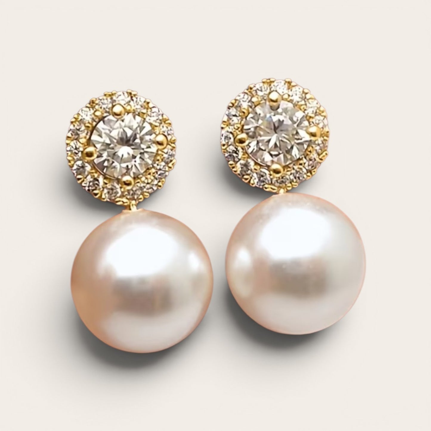 Elegant Faux Pearl Drop Earrings Gold Wedding Bridal Crystal Stud Jewelry