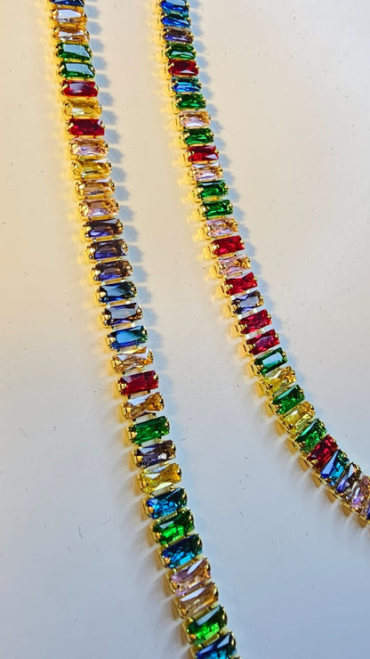 Sparkling Tennis Bracelet and Necklace Gold-plated- Minimalistic- Party or gift